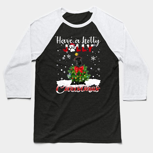 Have A Holly Jolly Christmas Rottweiler Dog Christmas Tree Baseball T-Shirt by nakaahikithuy